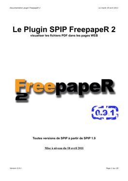 Le Plugin SPIP Freepaper 2 Visualiser Les Fichiers PDF Dans Les Pages WEB