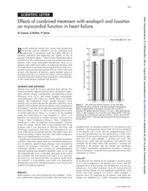 Effects of Combined Treatment with Enalapril and Losartan on Myocardial Function in Heart Failure G Cocco, S Kohn, P Jerie