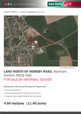 LAND NORTH of HEMSBY ROAD, Martham, Norfolk, NR29 4QG FOR