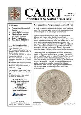 Newsletter of the Scottish Maps Forum