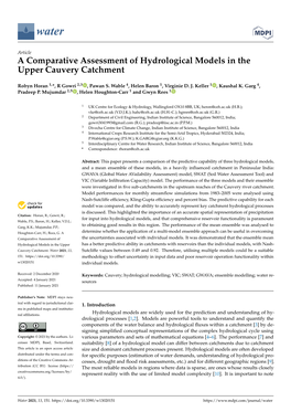 A Comparative Assessment of Hydrological Models in the Upper Cauvery Catchment