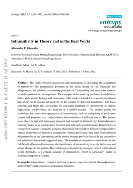 Intransitivity in Theory and in the Real World