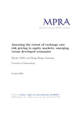 Assessing the Extent of Exchange Rate Risk Pricing in Equity Markets: Emerging Versus Developed Economies