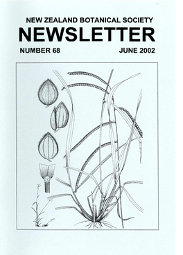 NEWSLETTER NUMBER 68 JUNE 2002 New Zealand Botanical Society