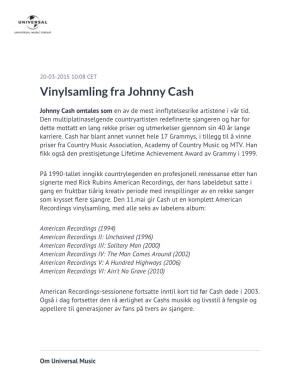 Vinylsamling Fra Johnny Cash