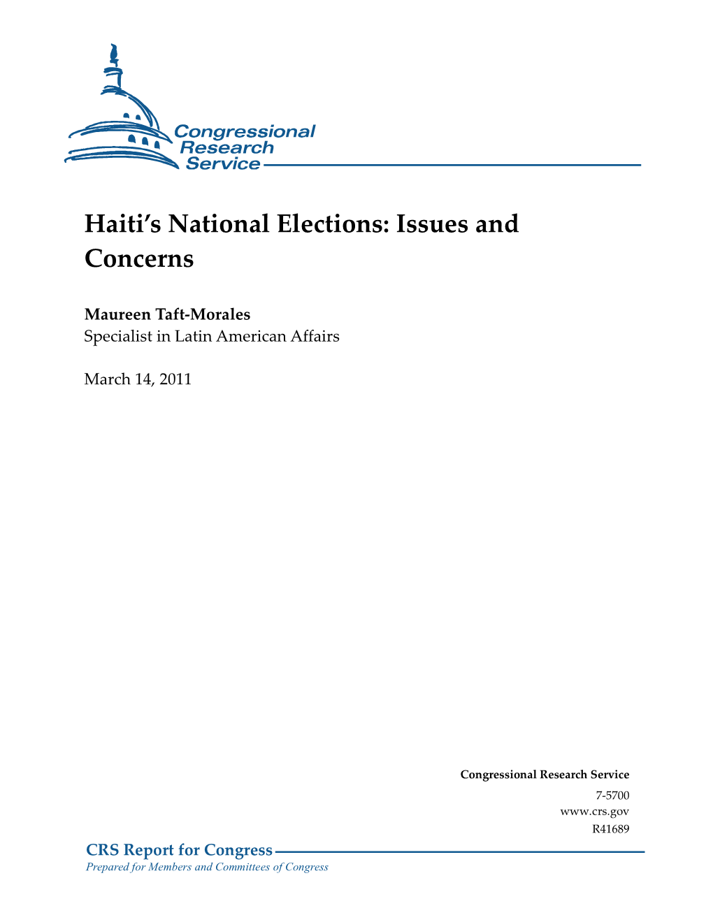 Haiti's National Elections
