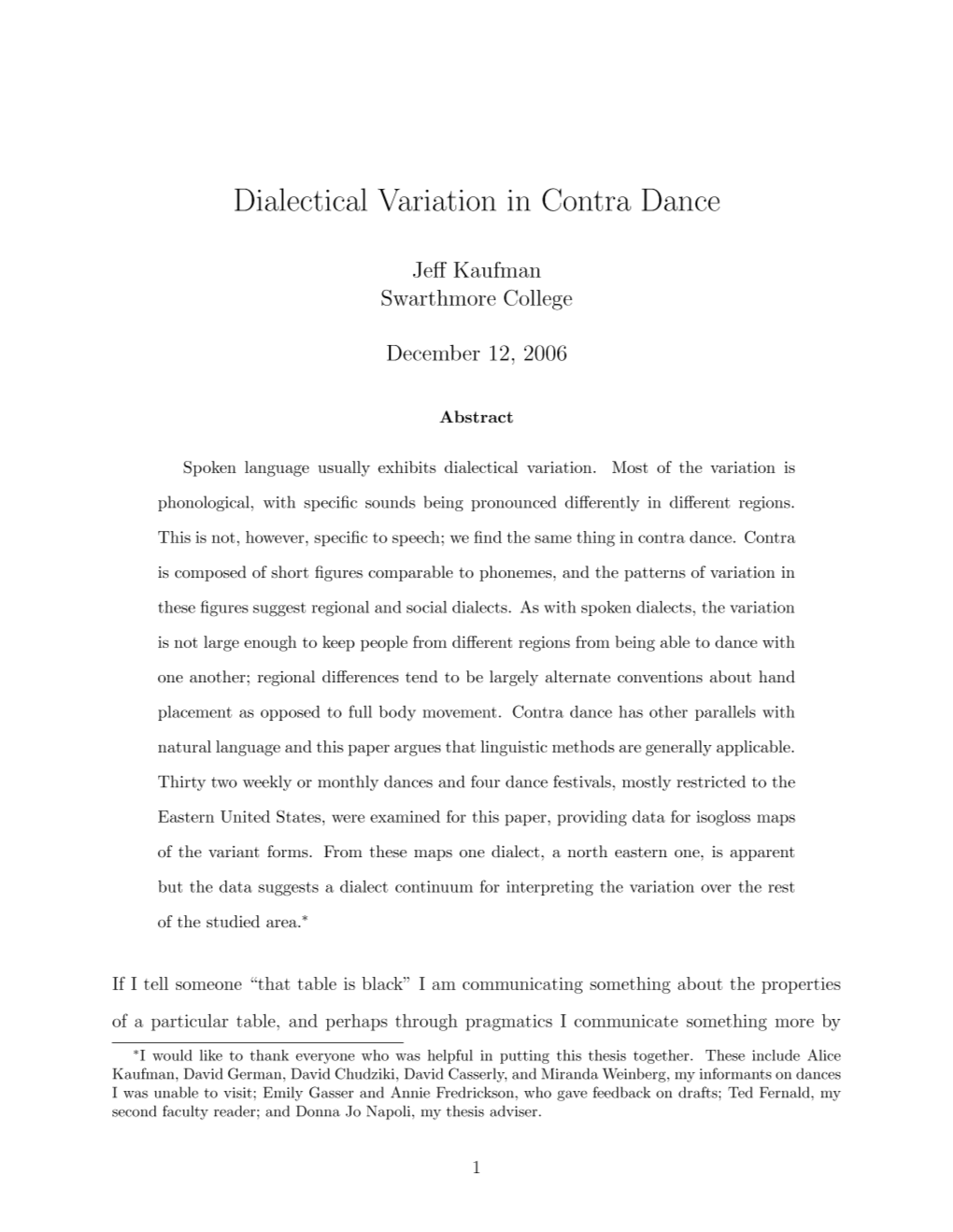 Dialectical Variation in Contra Dance