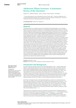 Adolescent Tillaux Fractures: a Systematic Review of the Literature