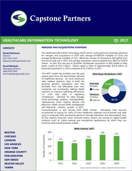Capstone Healthcare IT M&A Report Q1 2017