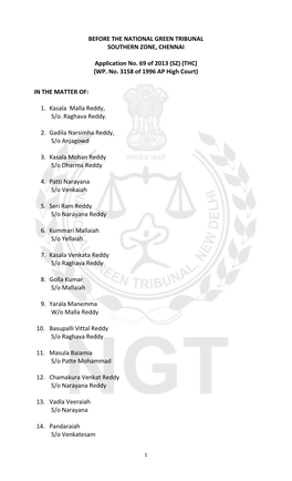 Judgement of NGT on Patancheru Pollution Case App. No. 90 of 2013