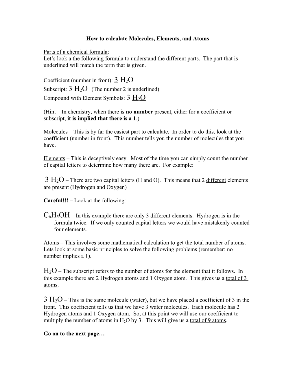 How to Calculate Molecules, Elements, and Atoms