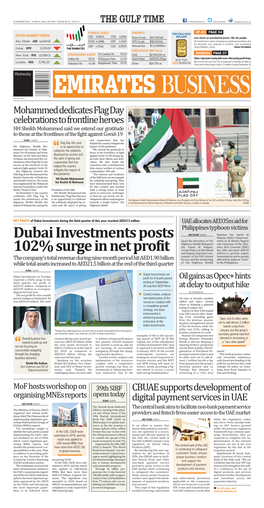 Dubai Investments Posts 102% Surge in Net Profit