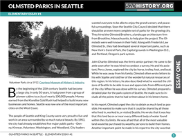 Olmsted Parks in Seattle 520 History.Org