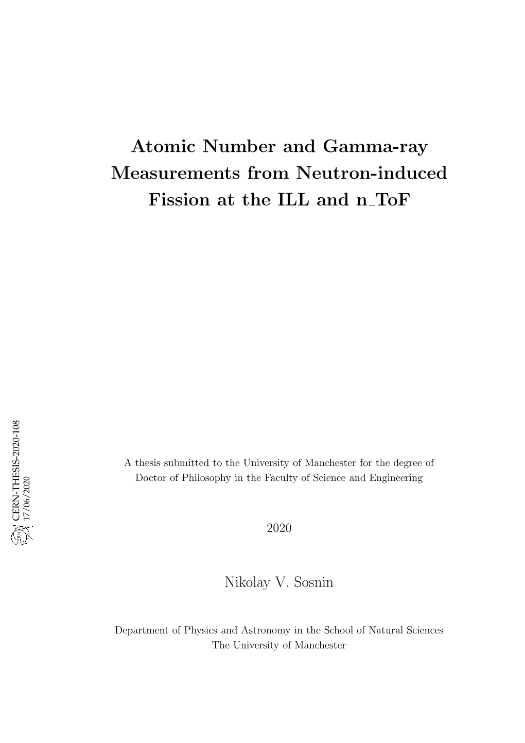 Atomic Number and Gamma-Ray Measurements from Neutron