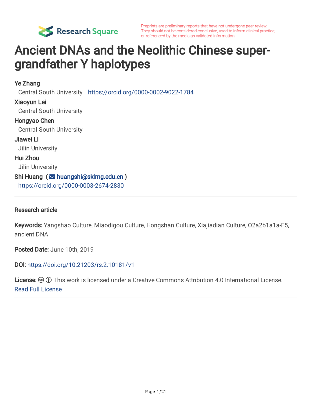 Grandfather Y Haplotypes