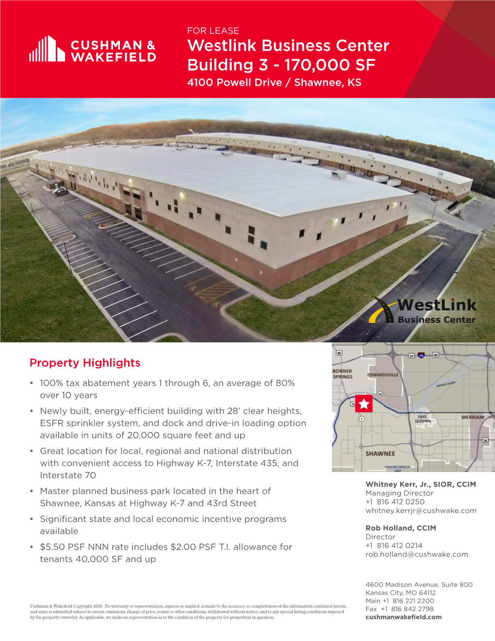 Westlink Business Center Building 3 - 170,000 SF 4100 Powell Drive / Shawnee, KS