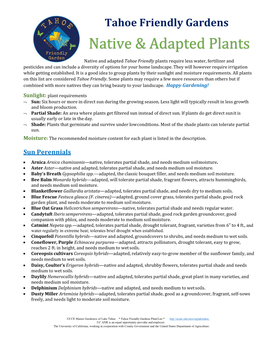 Native & Adapted Plants