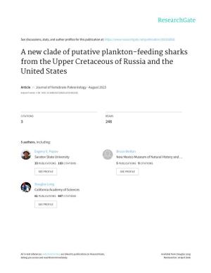 A New Clade of Putative Plankton-Feeding Sharks from the Upper Cretaceous of Russia and the United States