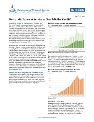 Overdraft: Payment Service Or Small-Dollar Credit?