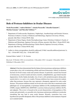 Role of Protease-Inhibitors in Ocular Diseases