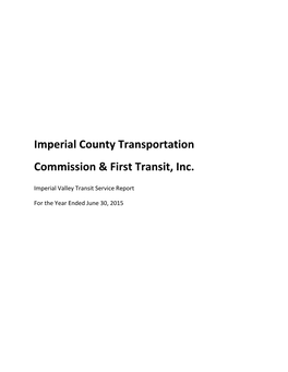 Imperial Valley Transit Service Report