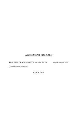 Agreement for Sale