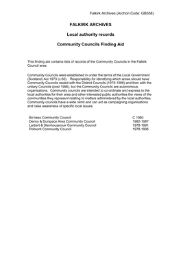 Community Councils Finding Aid