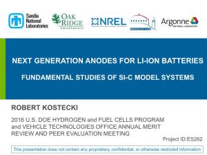 Next-Generation Anodes for Li-Ion Batteries: Fundamental Studies Of
