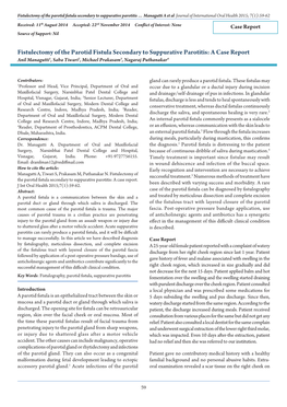 Fistulectomy of the Parotid Fistula Secondary to Suppurative Parotitis … Managutti a Et Al Journal of International Oral Health 2015; 7(1):59-62