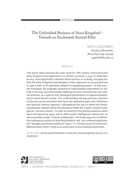 The Unfinished Business of Anna Kingsford – Towards an Enchanted Animal Ethic