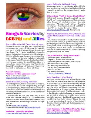 Songs & Stories by LGBTQI and Allies2