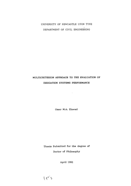 Omer M.A. Elawad Thesis Submitted for the Degree of Doctor Of