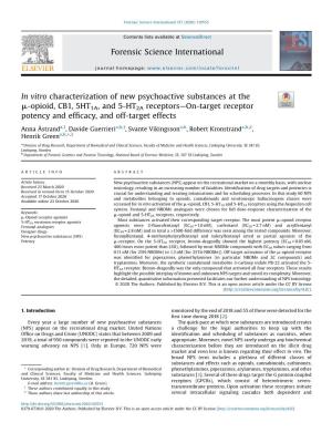 In Vitro Characterization of New Psychoactive Substances at The