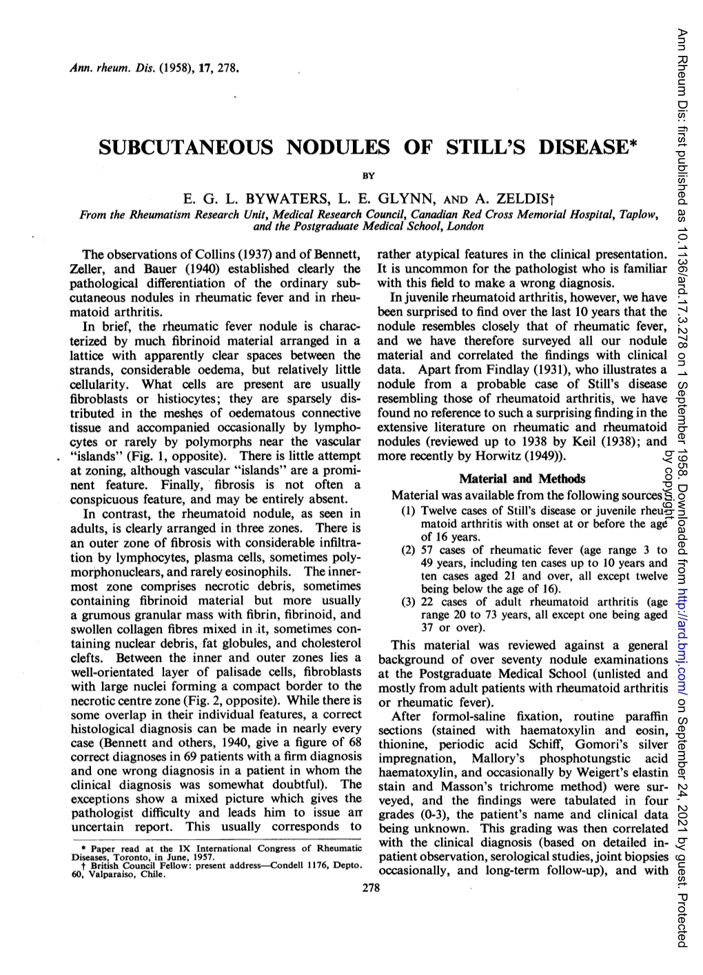 Subcutaneous Nodules of Still's Disease*