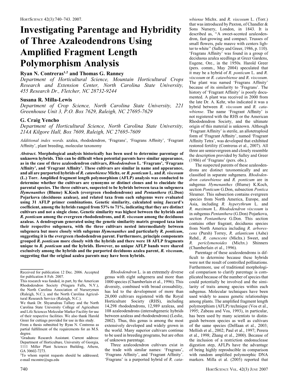 Investigating Parentage and Hybridity of Three Azaleodendrons Using