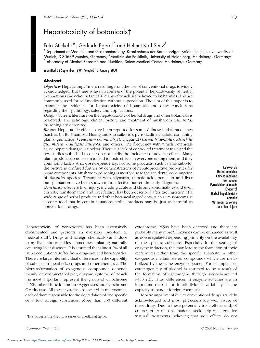 Hepatotoxicity of Botanicalsâ•€