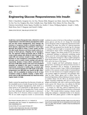 Engineering Glucose Responsiveness Into Insulin