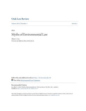 Myths of Environmental Law Albert C