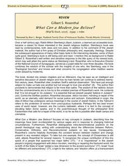 What Can a Modern Jew Believe? (Wipf & Stock, 2007), 255Pp
