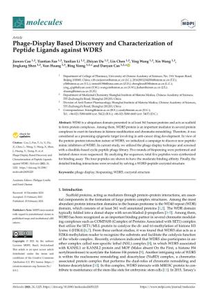 Phage-Display Based Discovery and Characterization of Peptide Ligands Against WDR5