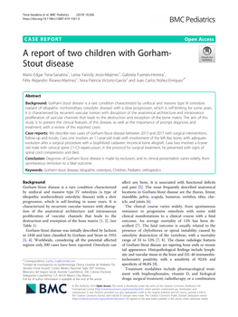 A Report of Two Children with Gorham-Stout Disease