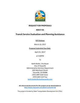 Transit Service Evaluation and Planning Assistance