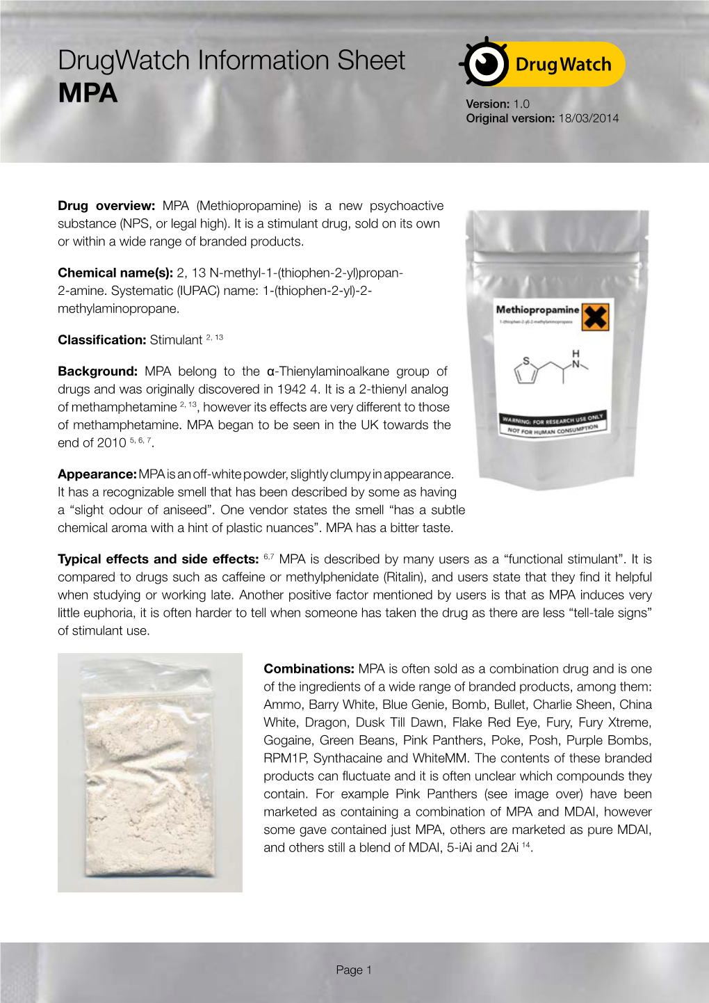 Drugwatch Information Sheet