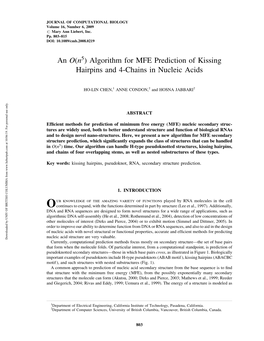 An O(N5) Algorithm for MFE Prediction of Kissing Hairpins and 4-Chains in Nucleic Acids