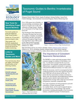Taxonomic Guides to Benthic Invertebrates of Puget Sound