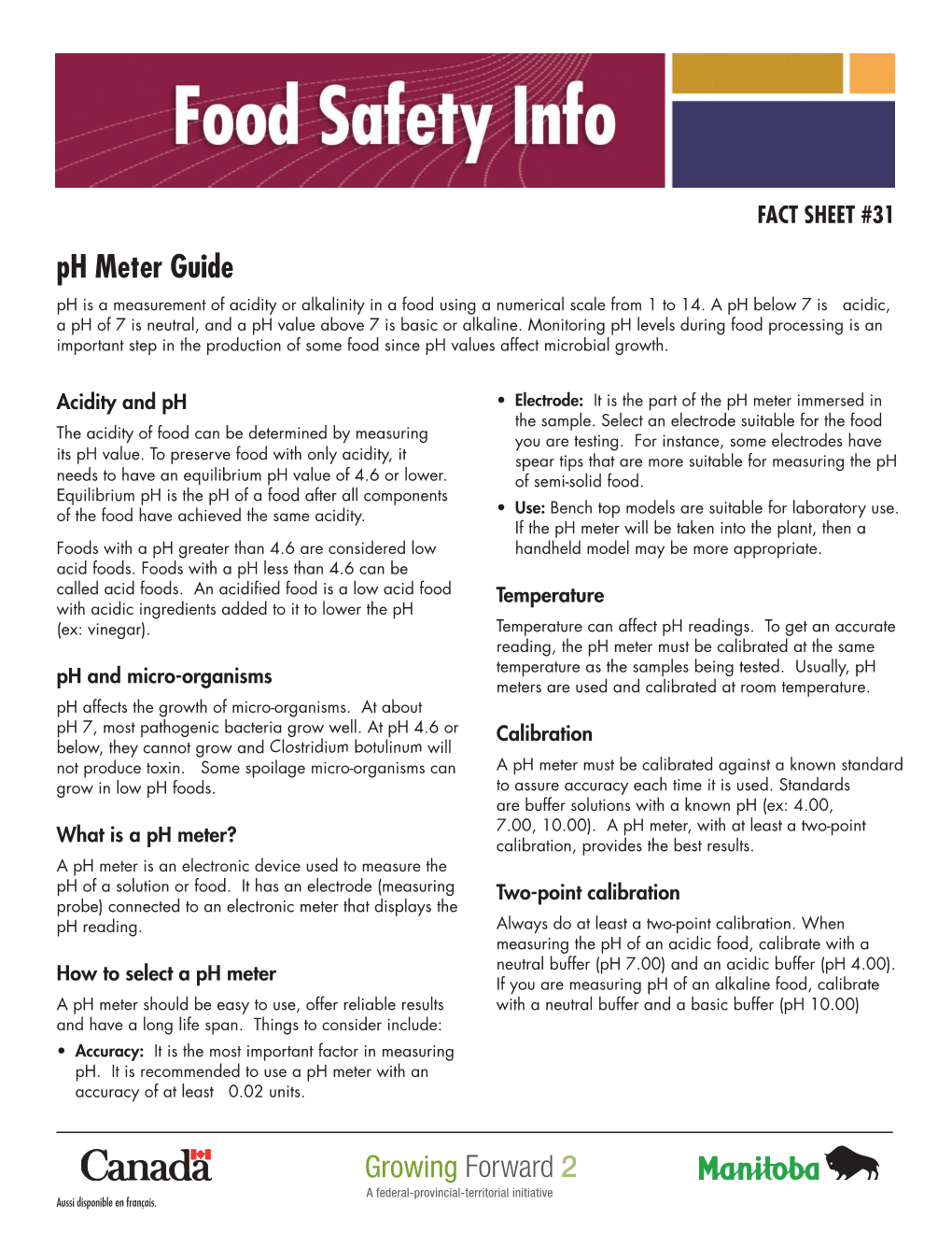 Ph Meter Guide Ph Is a Measurement of Acidity Or Alkalinity in a Food ...