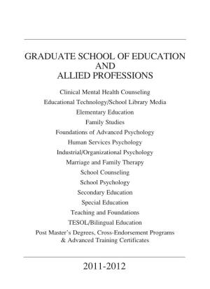 Graduate School of Education and Allied Professions