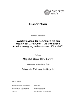 Dissertation