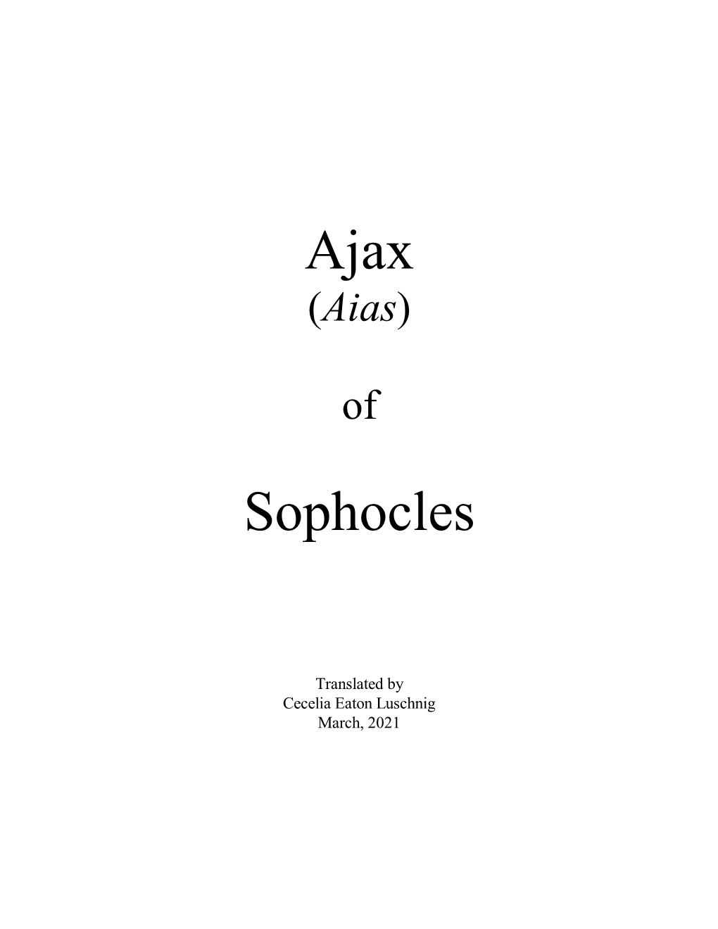 Ajax Sophocles