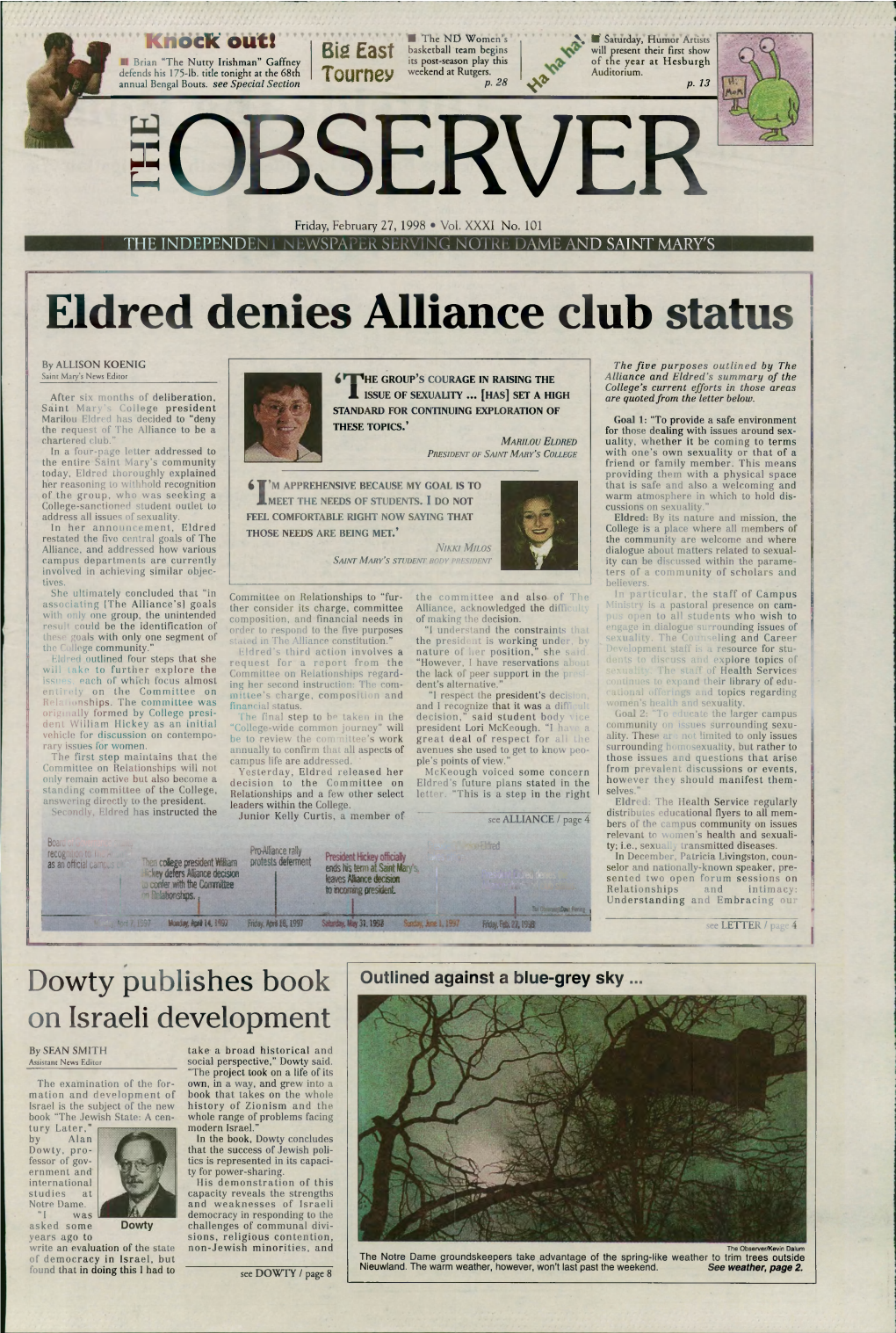 Eldred Denies Alliance Club Status